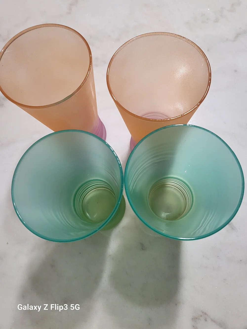 Vintage MCM Frosted Ombré Glass Tumblers 6